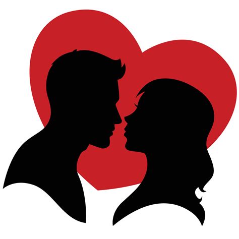 Love Heart Clip Art Couple Silhouette And Hearts Vector Png Download