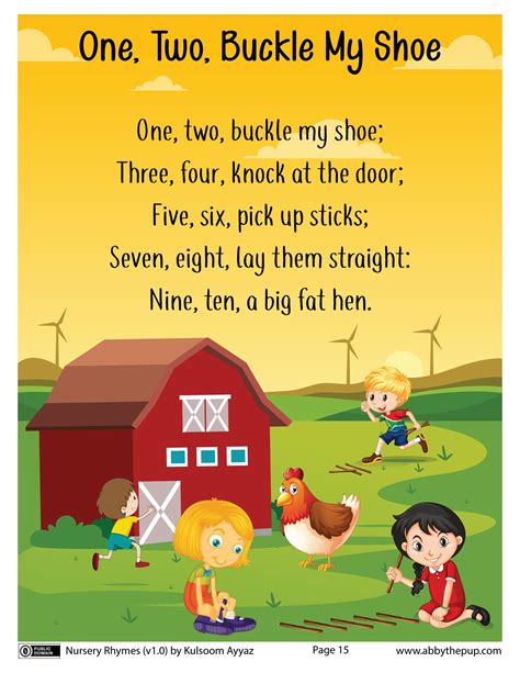 One Two Buckle My Shoe Nursery Rhyme Free Printable Papercraft