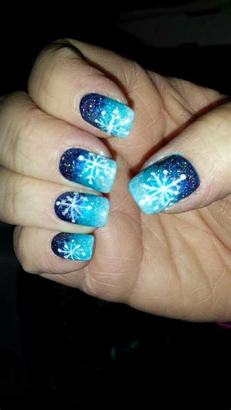 Winter Wonderland Frozen Nails My Own Nails Done By My Nail