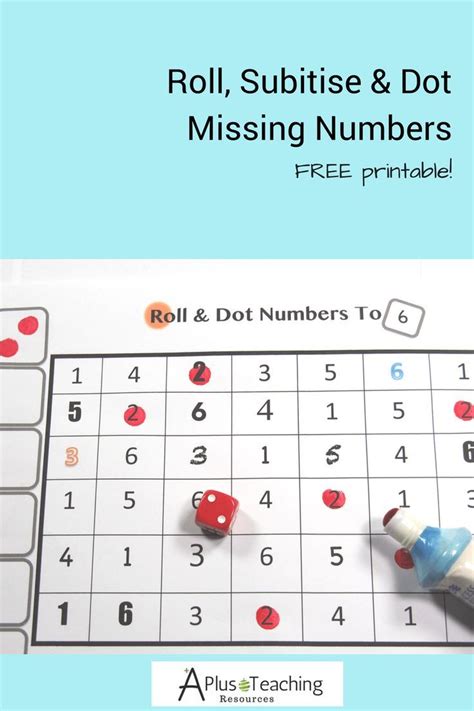 Roll And Dot Numbers Math Activity Free Subitzing Game Math