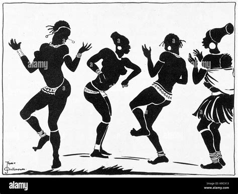 Silhouette Of African Dancers Stock Photo Alamy