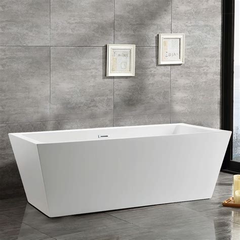 Vanity Art Inch Freestanding Acrylic Bathtub Modern Stand Alone Soaking Ebay