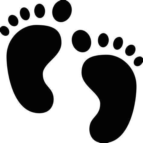 Vector Footprints Boot Svg Black And White Download Baby Feet Icon