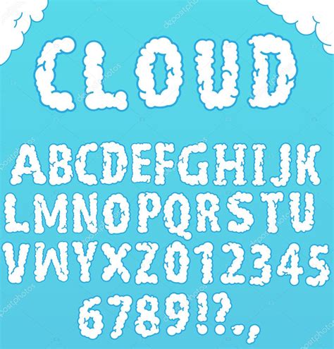 Font Cloud Hand Written Alphabet — Stock Vector © Ps 42 37540347