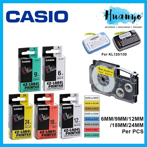 Casio Ez Label Printer Tape Cartridge 6 9 12 18 24 Mm Per Pcs