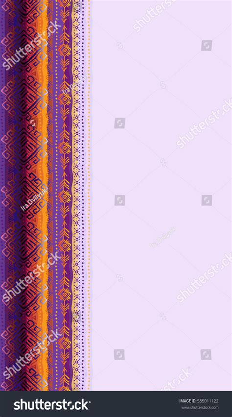 Vertical Border Tribal Ornament Ethnic Seamless Stock Illustration