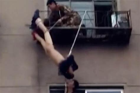 Dangling Man Saved From Balcony Plunge By His Pants Daily Star