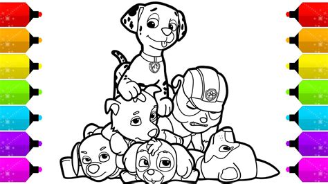 Paw Patrol Coloring Pages for Kids. - YouTube