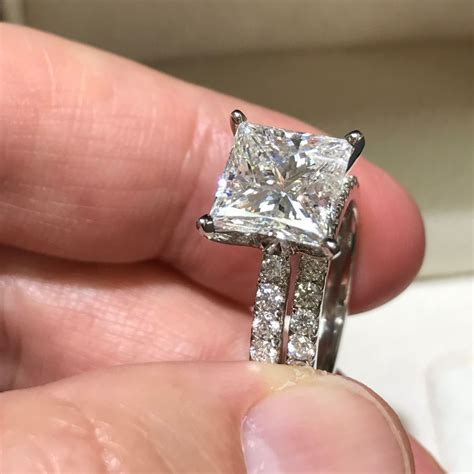 Engagement Rings Princess Cut Diamond Engagement Ring Bridal Band Set