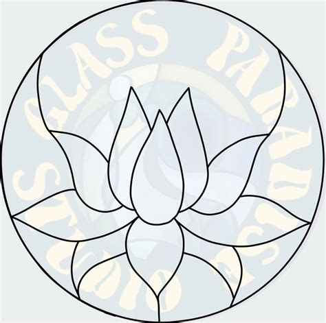 Lotus Blossom Stained Glass Pattern Pdf Digital File Water Etsy Canada