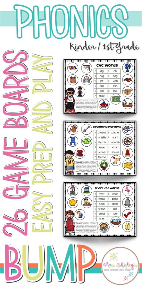 Kinder And 1st Grade Phonics Games Kindergarten And First Grade Bump