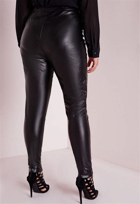 Plus Size Faux Leather Pants Black Missguided