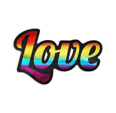 Prideoutlet Stickers Rainbow Metallic Love Sticker