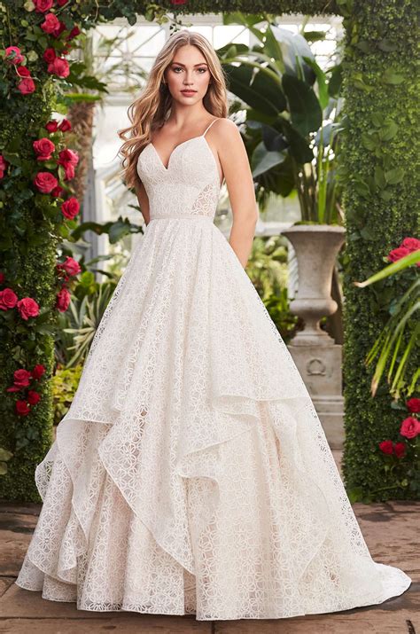 Geometric Lace Wedding Dress - Style #2269 | Mikaella Bridal
