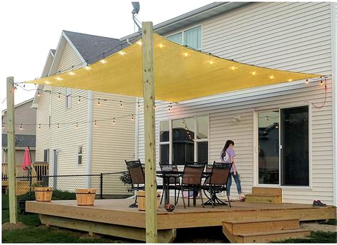 6 X 8 Rectangle Sun Shade Outdoor Backyard Deck Patio Sail Canopy Cover