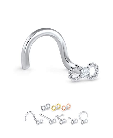 925 Sterling Silver Nose Stud Ring Twisted Infinity Choose Your Color