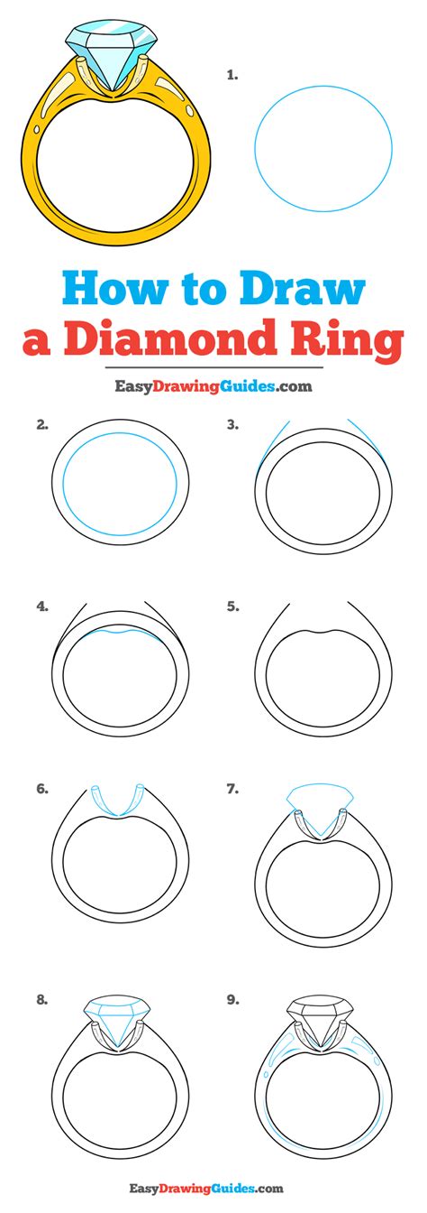 How To Draw A Diamond Ring Step By Step Drawing Tutorial Easy