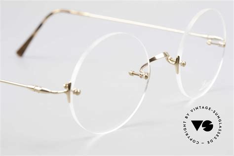 Glasses Lunor Classic Round Gp Round Rimless Gold Plated Vintage Sunglasses