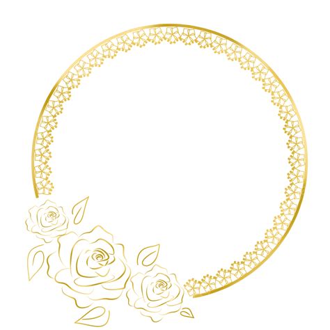 Gold Lace Border Hd Transparent Golden Frame With Gold Rose And Lace