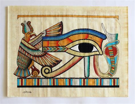 Eye Of Horus Ancient Egyptian Papyrus Painting Arkan