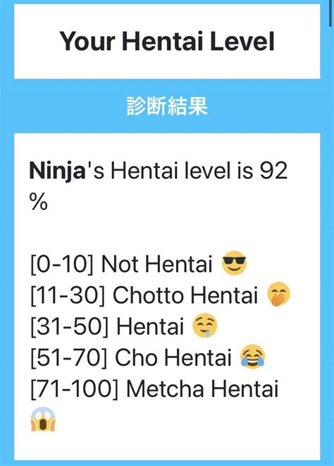 Hiragananinja 🇯🇵🥷 On Twitter I Made A New Test To Check Hentai Level Wow 92😂 →