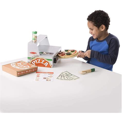 Melissa And Doug Top And Bake Wooden Pizza Counter Play Food Set Με 34