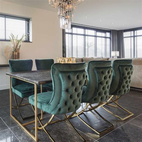 Green Velvet Modern Dining Chair Juliettes Interiors
