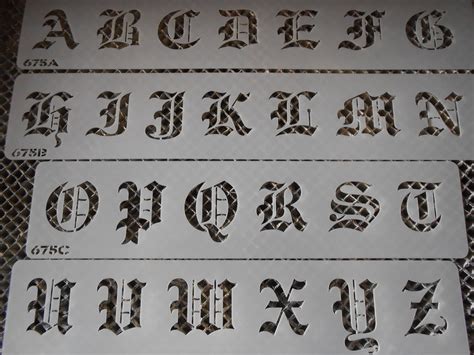 Large Old English Stencil Letters Set 112