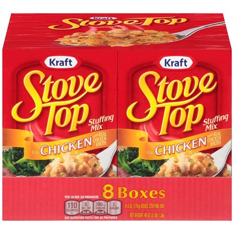 Kraft Stove Top Stuffing Mix For Chicken With Broth 8 Pk 6 Oz
