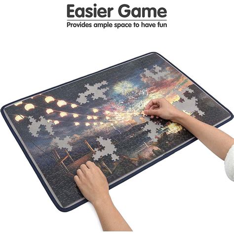 Jigsaw Puzzle Board Portable Puzzle Mat Up To 1000 Pieces Dark Gray
