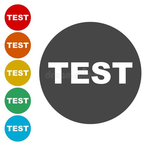 Test Button Test Icon Set Stock Vector Illustration Of Probe 132144403