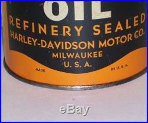 Full S Vintage Harley Davidson Motorcycle Motor Oil Old Qt Tin Can