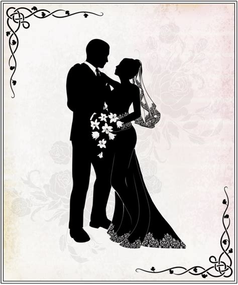Ipng 1123×1346 Decoupage Wedding Bride Silhouette Wedding Scrapbook