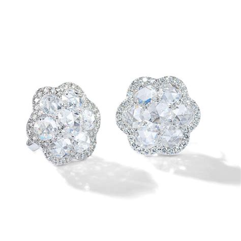 Floral Diamond Stud Earrings I 64facets Fine Diamond Jewelry