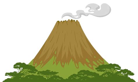 Premium Vector Cartoon Volcano Dormant Volcano Nature Landscape