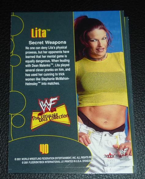 Lita Signed 2001 Fleer WWF The Ultimate Diva Collection Rookie Card 40