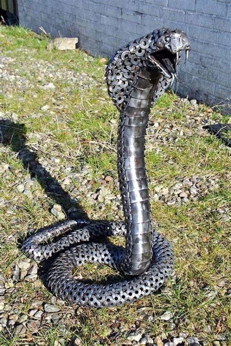 Welded Metal King Cobra Sculpture Rpics