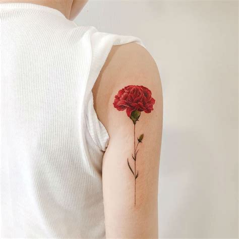 27 Beautiful Carnation Tattoo Ideas And Their Symbolism Form Tattoo V
