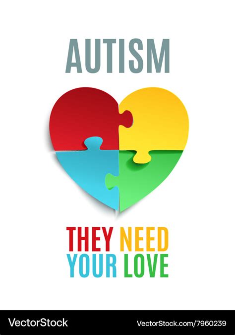 Autism Awareness Poster Or Brochure Template Vector Image