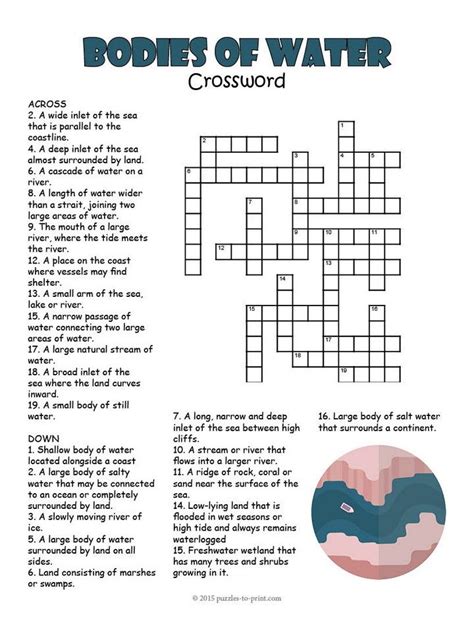 Image result for free easy printable crossword puzzles for adults. Bodies of Water Crossword | Crosswords for Kids | Puzzles ...