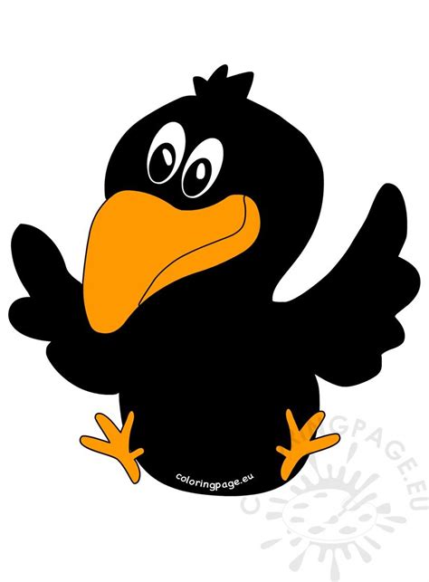 flying crow cartoon coloring page