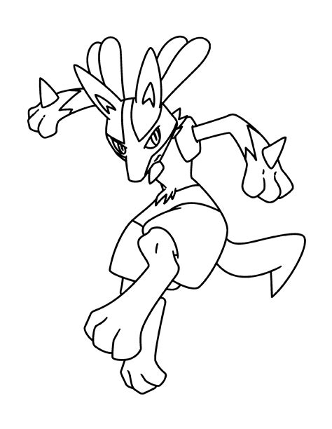 Lucario Coloring Page To Print | K5 Worksheets