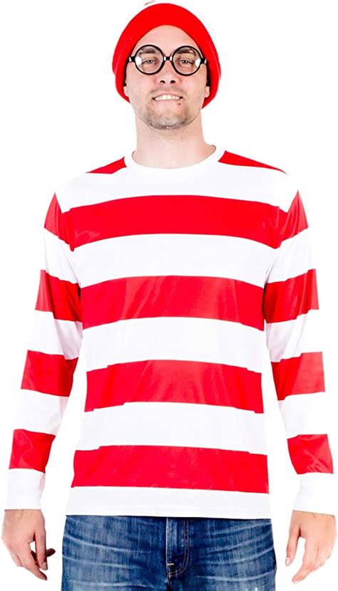 where s waldo wally deluxe adult or youth costume set halloween cosplay costume set for men