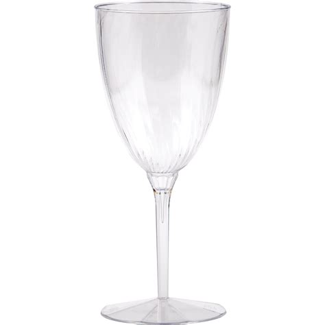 8 oz round clear clear plastic 1 piece wine glasses pack of 8 ea