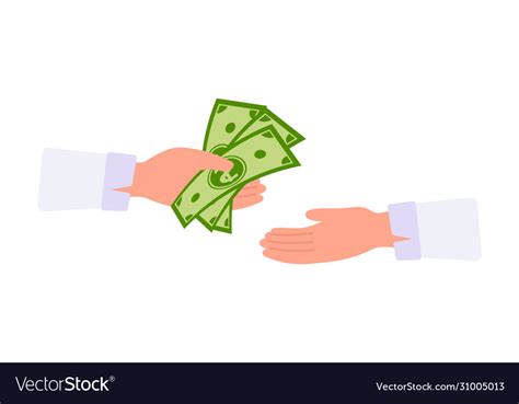 Money In Hand Cartoon Cash Payments Concept Vector Image