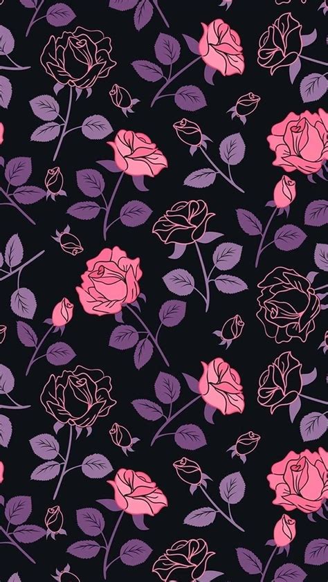Black Floral Iphone Wallpaper