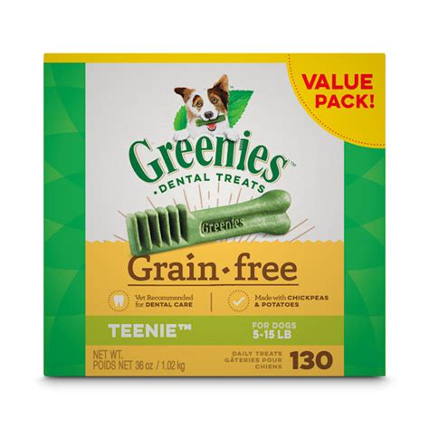 Greenies Grain Free Teenie Natural Dog Dental Care Chews Oral Health