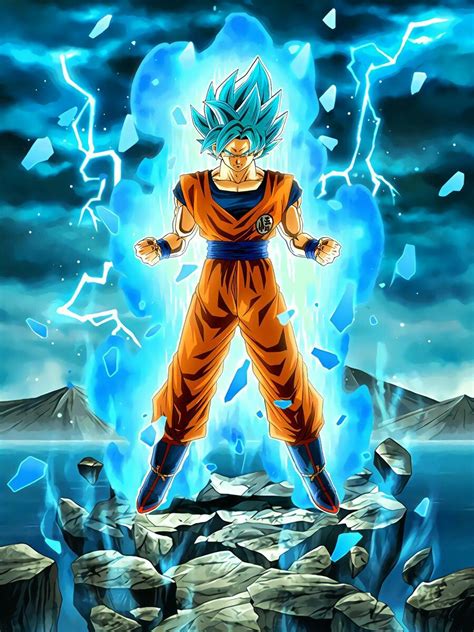 The Use Of Goku In The Middle Of The Picture While His Aura Is