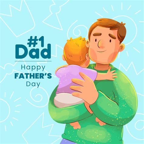 Free Vector Watercolor Fathers Day Illustration