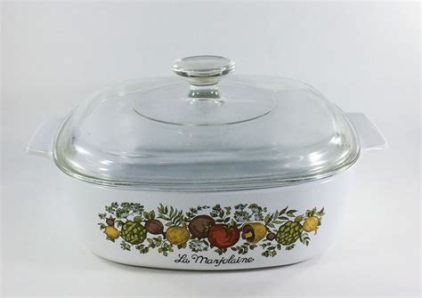 corning ware spice of life 2 quart casserole baking dish with pyrex glass lid pyrex lid model a